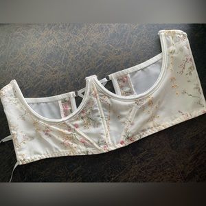 Floral Lace Up Back Underbust Corset